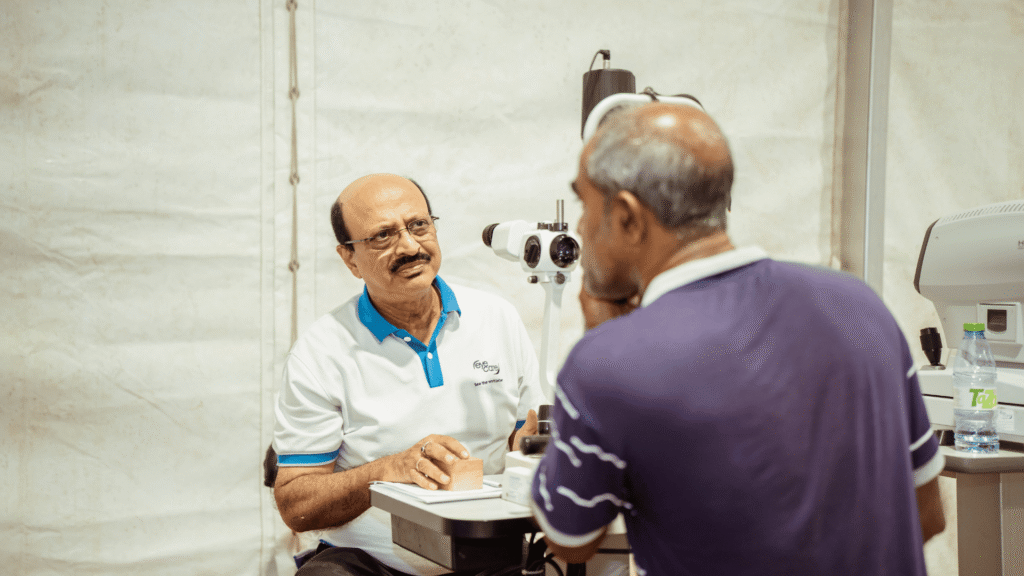 Comprehensive eye test by doctor at EyeCare Hospital