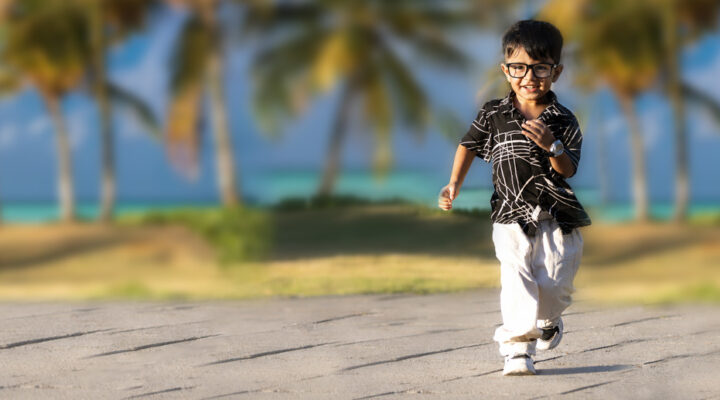 Child undergoing eye examination at EyeCare Hospital Maldives