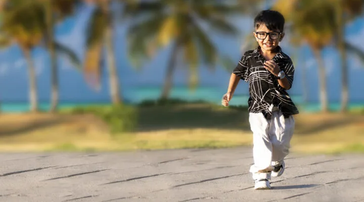 Child undergoing eye examination at EyeCare Hospital Maldives