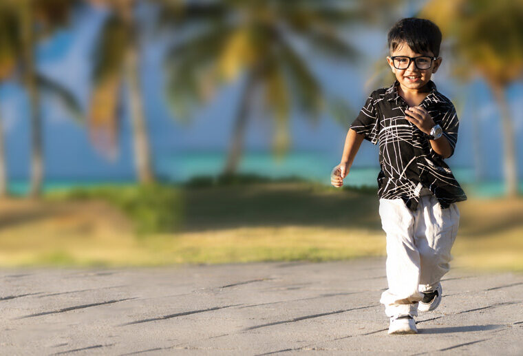 Child undergoing eye examination at EyeCare Hospital Maldives