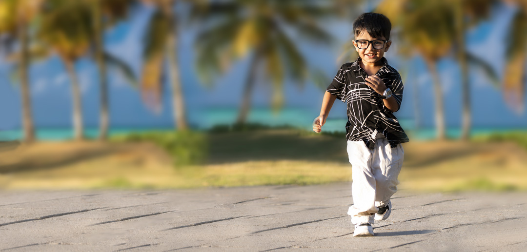 Child undergoing eye examination at EyeCare Hospital Maldives